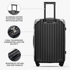 Grace luggage sets PC+ABS Hardshell suitcase with Spinner Wheels, durable lightweight luggage TSA Lock 20" expandable Carry on 24"/28" Checked Luggage, 3-Piece Set (20/24/28) – Black