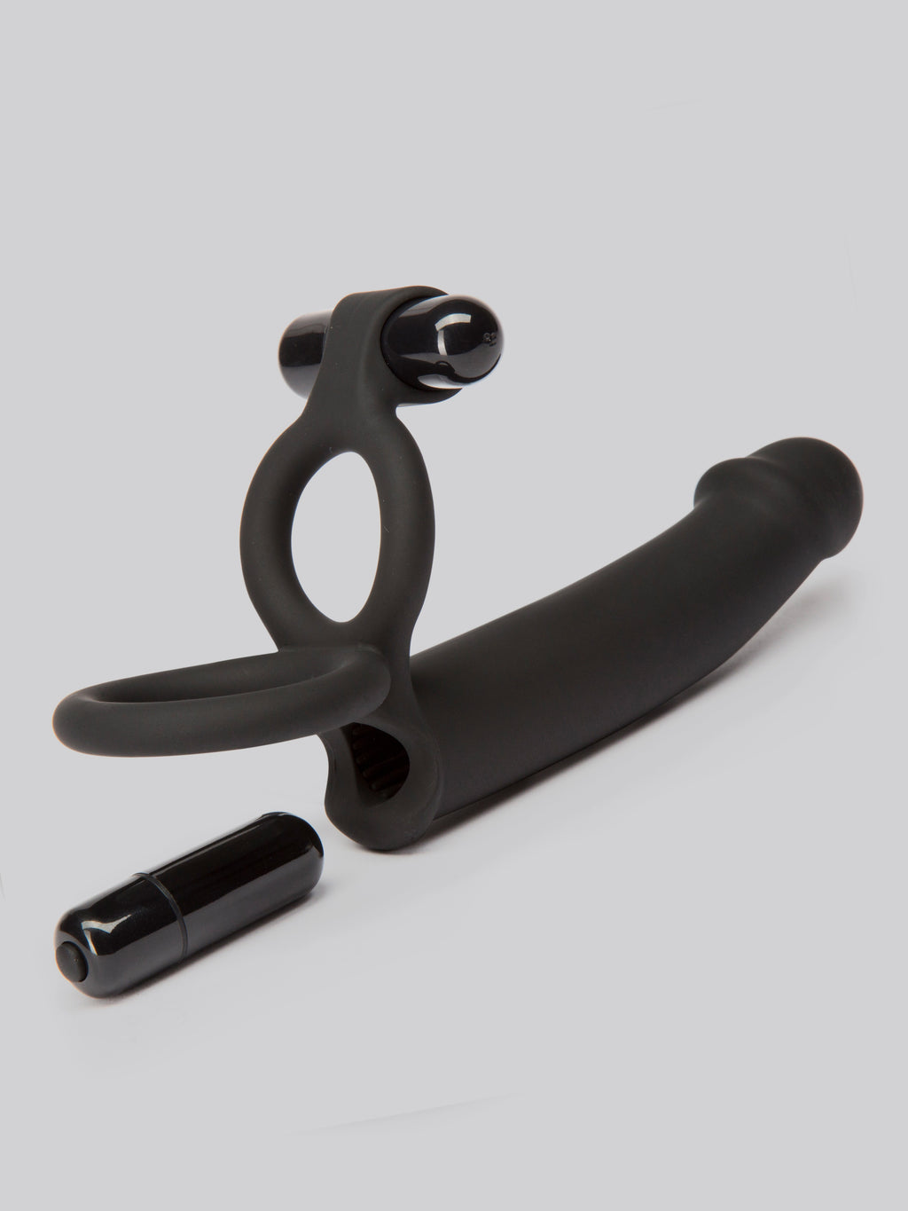 Lovehoney Double Fun Vibrating Double Penetration Strap-On, Black | Black