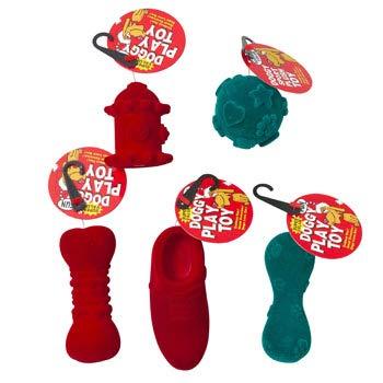 DollarItemDirect Dog Toy Christmas 6 Assorted Flocked with Squeaker in PDQ, Case of 96