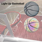 Famure Training ball Light Up Basketball Ball Battery-Rainbow PU Glow in Dark Basketball Fluorescent Bright After Sun Shine Official Size&amp; Weight (Size 7) Light-up Basketball for Man Teen B
