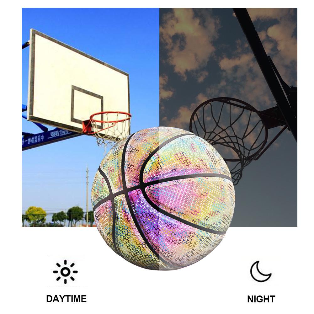 Light Up Basketball Ball Battery-Rainbow Pu Glow In Dark Basketball Fluorescent Bright After Sun Shine Official Size&amp; Weight (Size 7) Light-Up Basketball For Man Teen Boy
