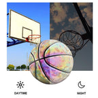Atralife Training ball Light Up Basketball Ball Battery-Rainbow PU Glow in Dark Basketball Fluorescent Bright After Sun Shine Official Size&amp; Weight (Size 7) Light-up Basketball for Man Teen B