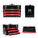 439PCS Tool Set, Mechanic Tool Set for Home, Tool Box Set 4-Tier Socket Wrench Ratchet Plier Nails, Home Tool Set Mechanics Kit with 3 Drawers Organizer for Adults Man Handyman, Red