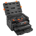 Mechanics Tool Set and Socket Set, 1/4" 3/8" 1/2" Drive, 450 PCS | SAE and Metric Socket Wrench Set with 3-Drawer Tool Box, Tool Kit with Bits, Combination Wrench, Hex Wrenches, Accessories