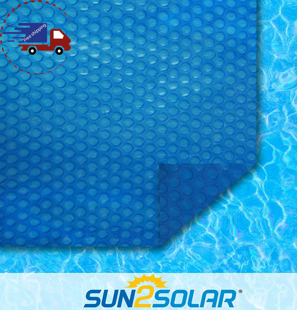 sun2solar blue 24-foot round solar cover | 800 series style | heat retaining bla