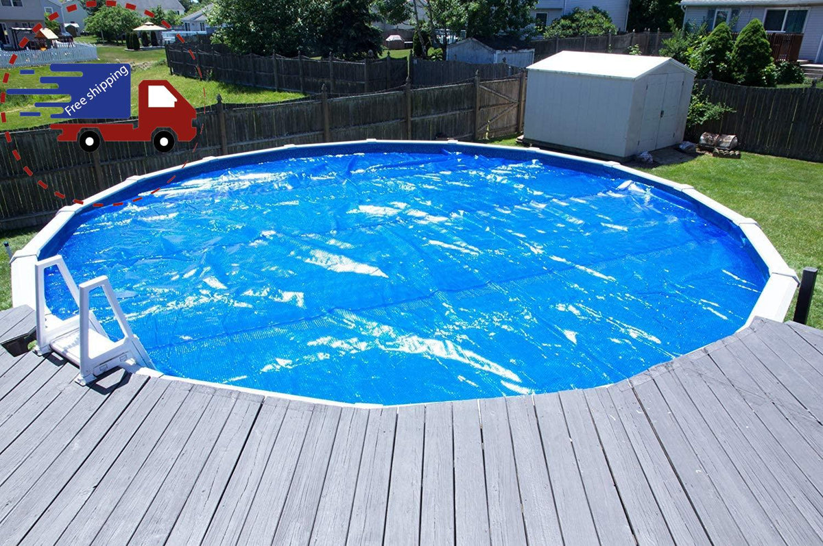 sun2solar blue 24-foot round solar cover | 800 series style | heat retaining bla