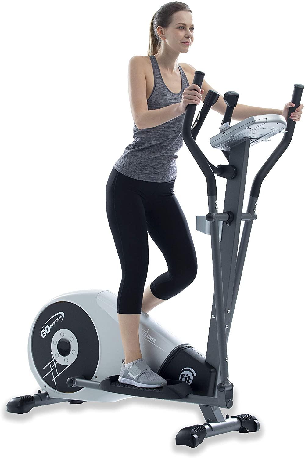 GOELLIPTICAL V-200T Standard Stride 17” Programmable Elliptical Exercise Cross Trainer Machine for Cardio Fitness Strength Conditioning Workout at Home or Gym
