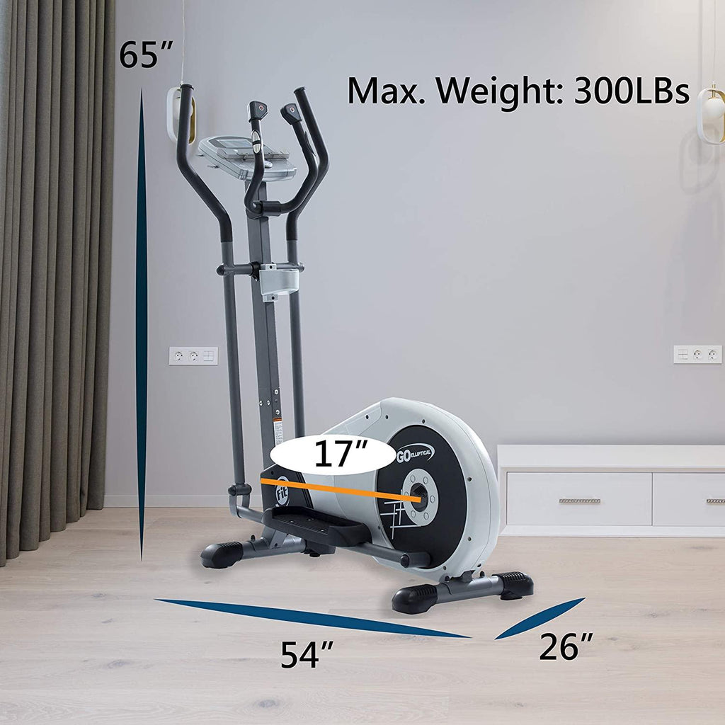 GOELLIPTICAL V-200T Standard Stride 17” Programmable Elliptical Exercise Cross Trainer Machine for Cardio Fitness Strength Conditioning Workout at Home or Gym