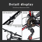 MXXJJ Folding 24'' Wheels Mountain Bike,21-Speed Full Suspension MTB Bicycle,3 Knife Wheel Mountain Bikes,High Carbon Steel Frame,Twist Shifters,Dual Disc Brakes,Outroad Bicycle for Men Women
