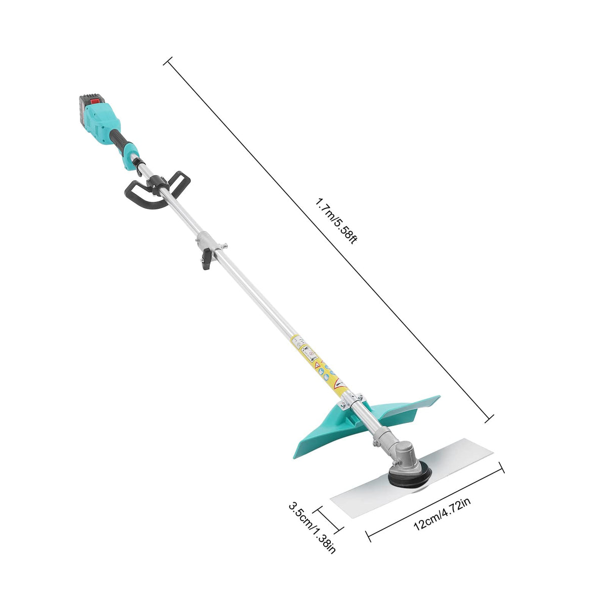 Electric Lawn Trimmer, Handheld Lawn Mower Garden Grass Cutter with Grass Shield &amp; Shoulder Strap, 11000Rpm Outdoor Rechargeable Lithium Battery Portable Weeder Shrub Orchard Pruning Machine