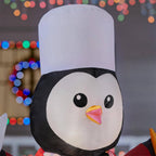 5 ft Sushi Santa and Penguins Holiday Inflatable