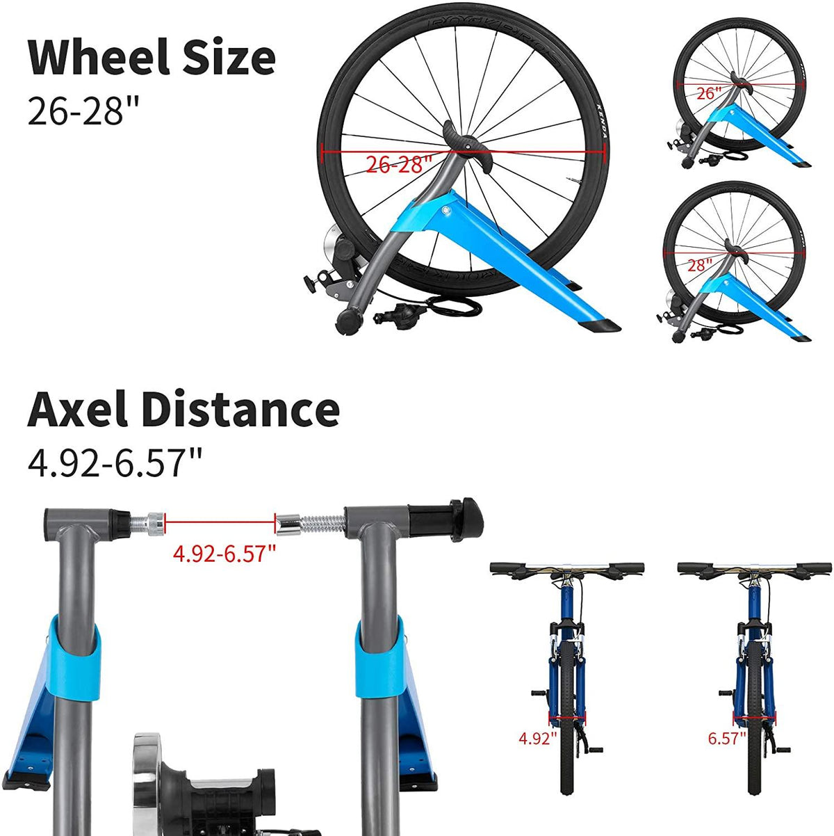 ROCKBROS Bike Trainer Stand for Indoor Riding Bicycle Exercise Magnetic Stand for Road Mountain Bikes (26-28” Wheel)