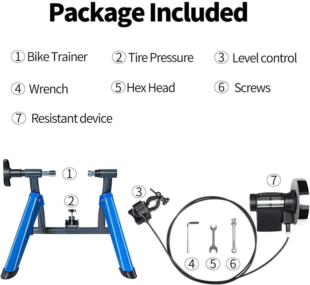 ROCKBROS Bike Trainer Stand for Indoor Riding Bicycle Exercise Magnetic Stand for Road Mountain Bikes (26-28” Wheel)