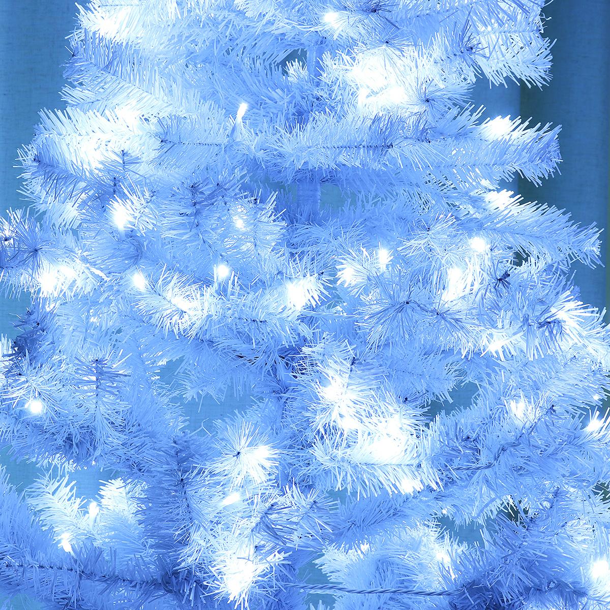 7.5ft Pre-Lit Hinged Full Fir Artificial Christmas Tree w/ 1,096 Branch Tips, 360 Led Lights, Foldable Metal Stand, Holiday Decoration