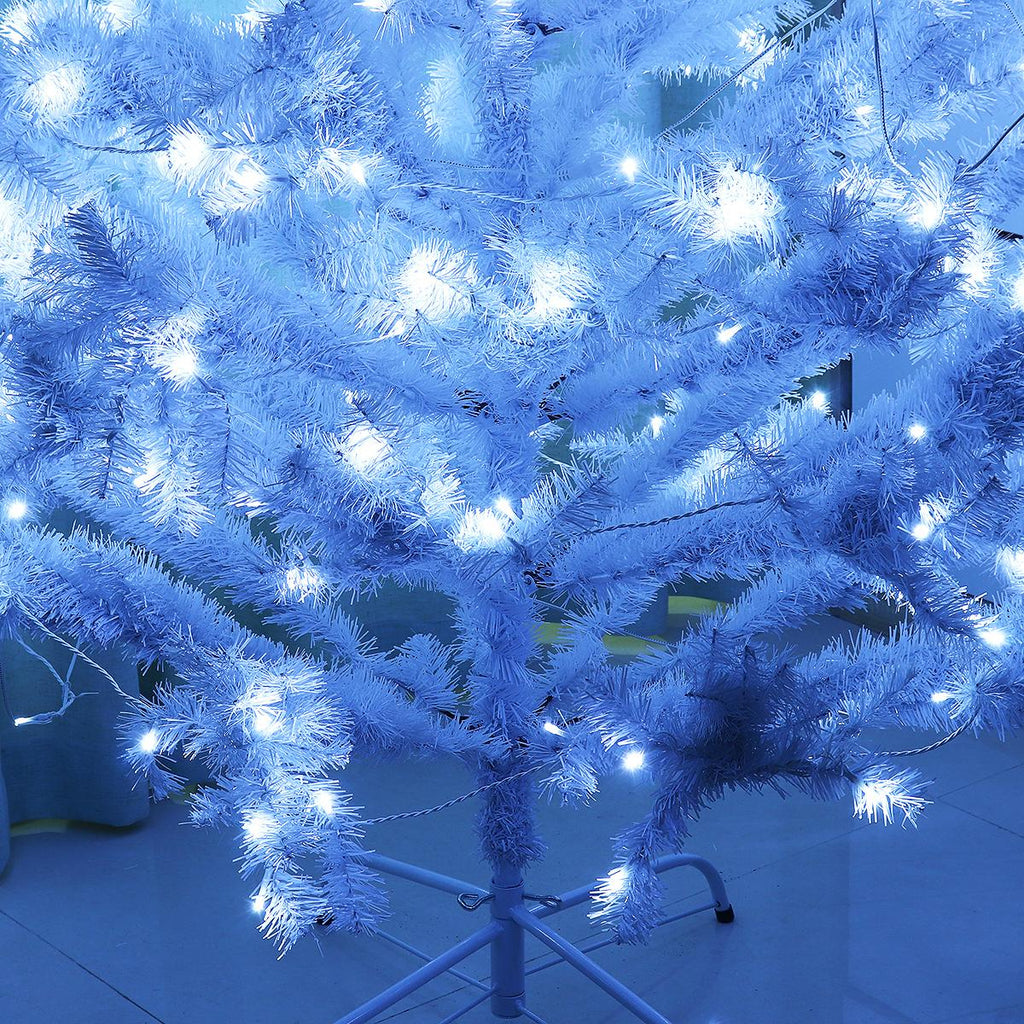 7.5ft Pre-Lit Hinged Full Fir Artificial Christmas Tree w/ 1,096 Branch Tips, 360 Led Lights, Foldable Metal Stand, Holiday Decoration