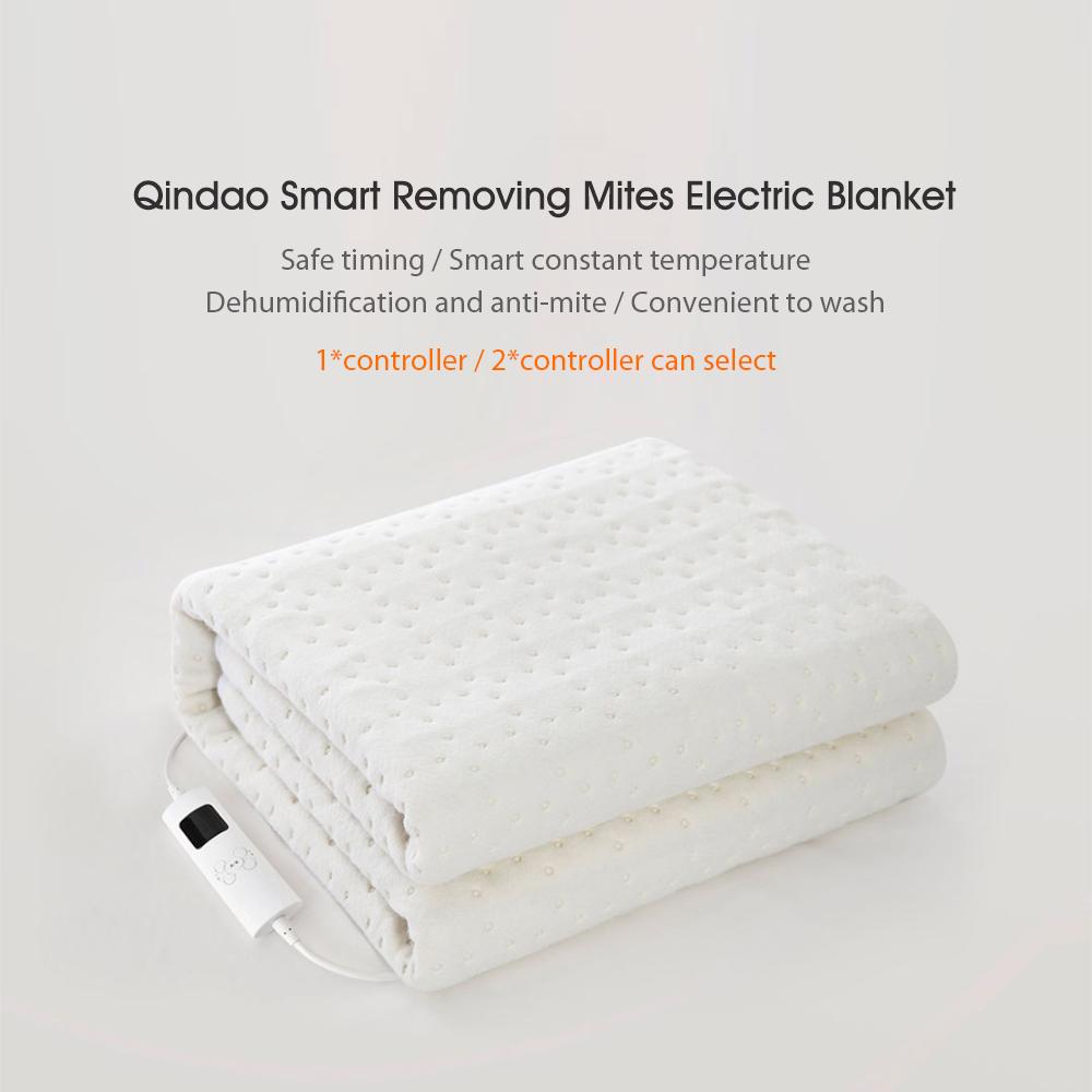 Qindao Smart Removing Mites Electric Blanket Safety Timing 3 Layers Protection Intelligent Temperature Control Comfortable Breathable Convenient Washing for winter