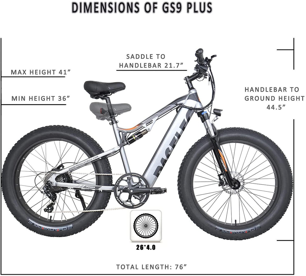 Electric Bikes for Adults Ebike with 750W Motor 14.5Ah Battery Electric Bicycles with 26 Inch 4.0 Fat Tires 9 Speed Gear Full Suspension