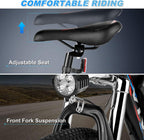 VIVI 27.5'' Electric Bike, Electric Mountain Bike, 22MPH 500W Ebike, Electric Bike for Adults with Removable 48V 10Ah Battery,  21 Speed