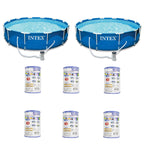 intex 12' x 30" metal frame round pool (2 pack) &amp; replacement cartridge (6 pack)