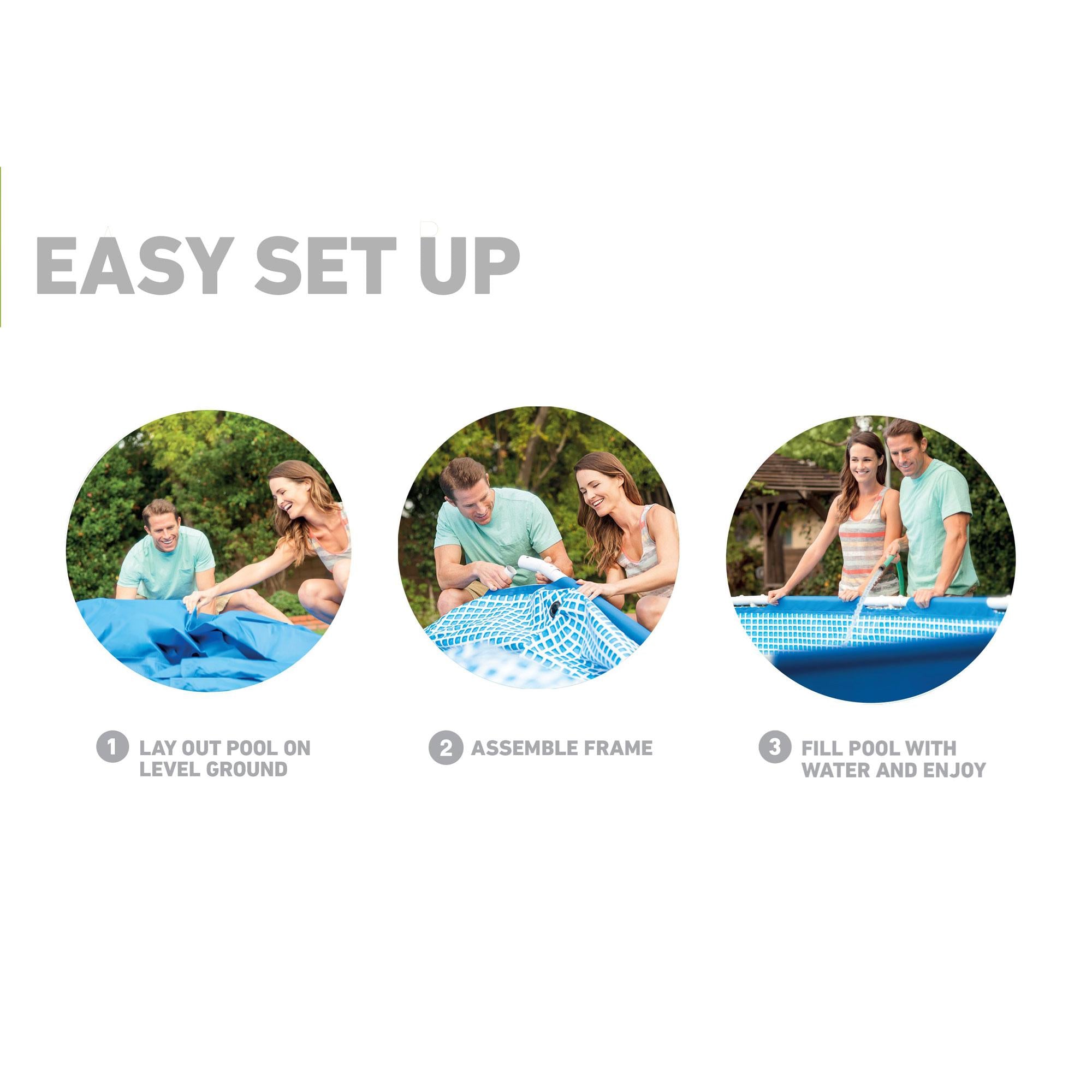 intex 12' x 30" metalframe round pool (2 pack) &amp; replacement cartridge (12 pack)