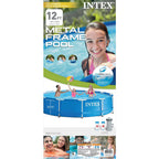 intex 12' x 30" metal frame round pool (2 pack) &amp; replacement cartridge (6 pack)