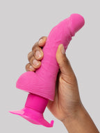 Shower Stud Realistic Suction Cup Dildo Vibrator with Balls 6 Inch, Pink
