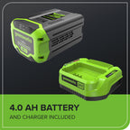 60V 17" Brushless Cordless Push Lawn Mower, 2-in-1 Mulching/Bagging, 4.0Ah Battery and 3A Charger(40min Runtime)