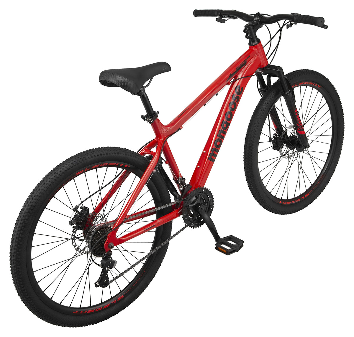Mongoose Durham Mountain Bike, 21 Speeds, 26-Inch Wheels, Red