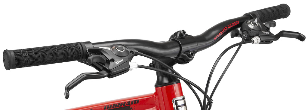 Mongoose Durham Mountain Bike, 21 Speeds, 26-Inch Wheels, Red