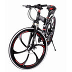 Sokhug Outroad Mountain Bike 26-In. Wheel 21 Speed 6 Spoke Double Disc Brake Bicycle for Adult or Teens, Black