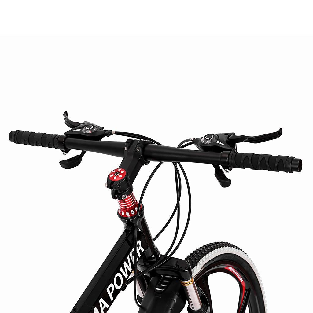 Sokhug Outroad Mountain Bike 26-In. Wheel 21 Speed 6 Spoke Double Disc Brake Bicycle for Adult or Teens, Black