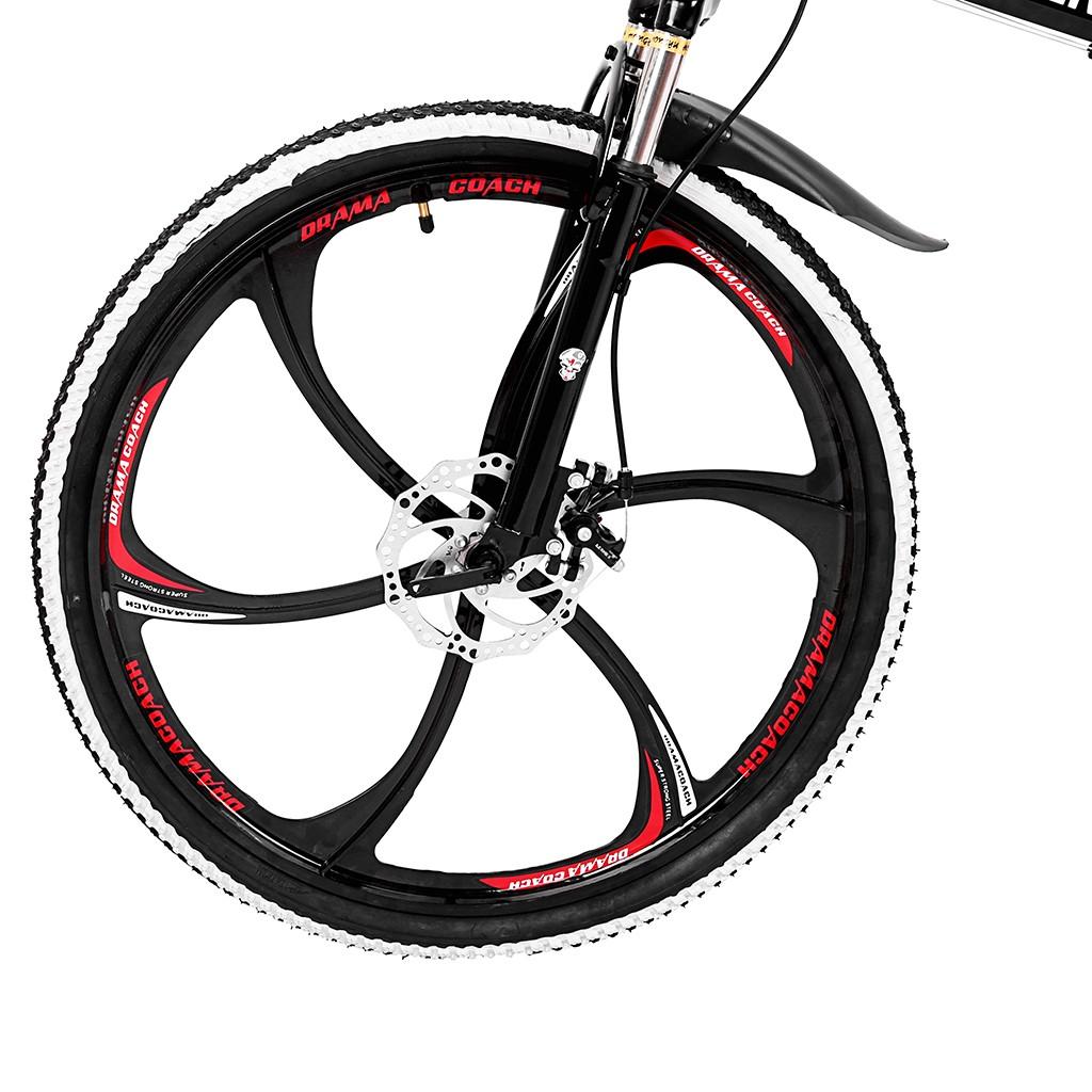 Sokhug Outroad Mountain Bike 26-In. Wheel 21 Speed 6 Spoke Double Disc Brake Bicycle for Adult or Teens, Black