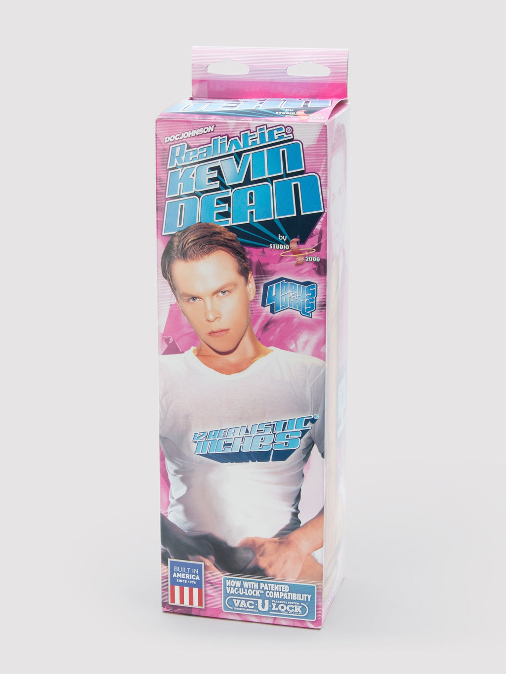 Doc Johnson Kevin Dean Realistic Vac-U-Lock Dildo 12 Inch, Flesh Pink