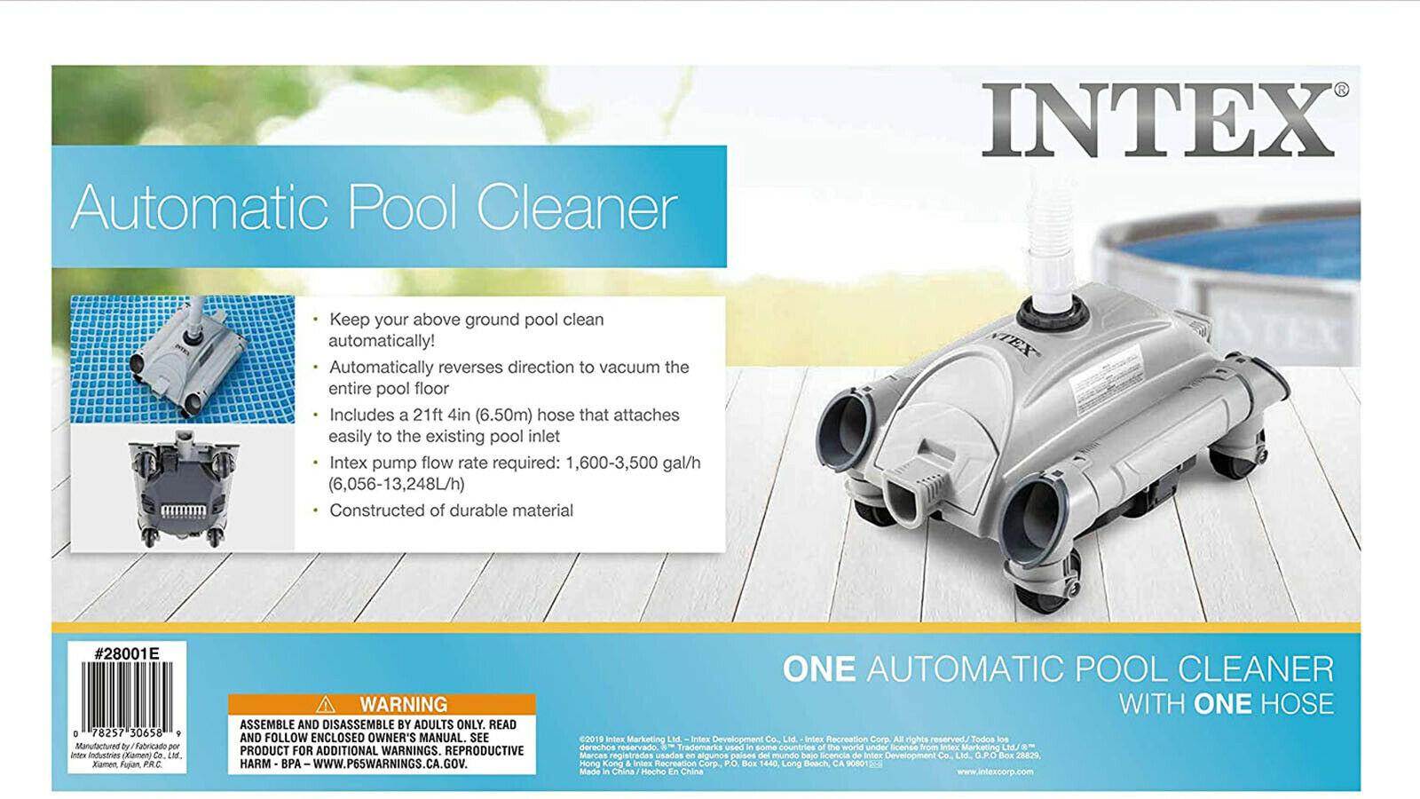 intex automatic pool cleaner pressure side vacuum cleaner w/ 24 foot auto hose