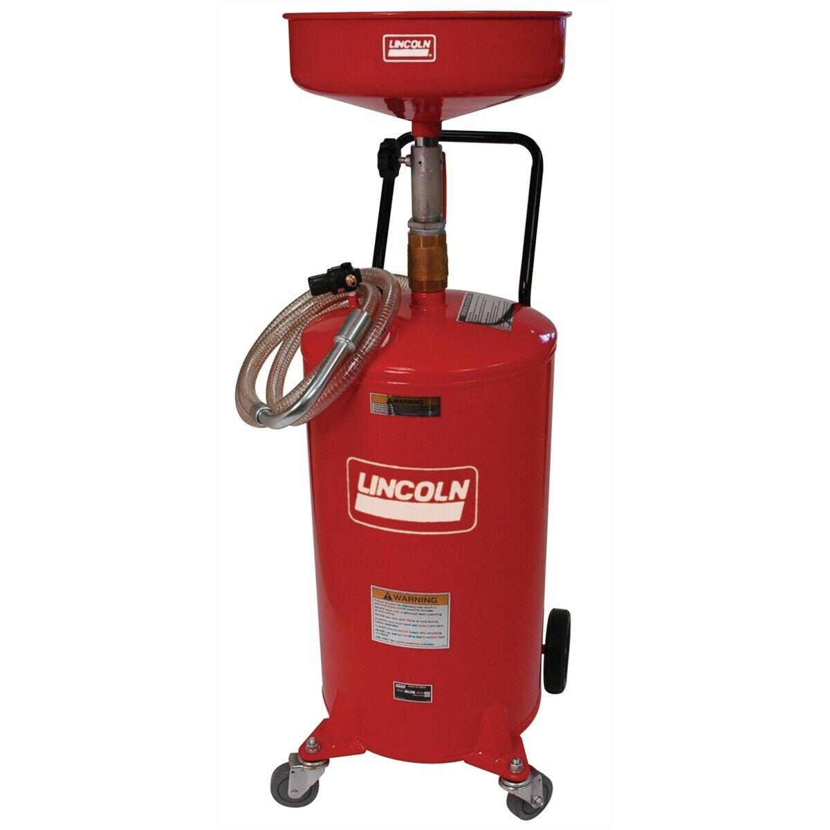 Lincoln 3601 Pressurized 18 Gallon Portable Fluid Drain Tank with 14" Bowl