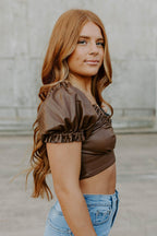 brown leather top