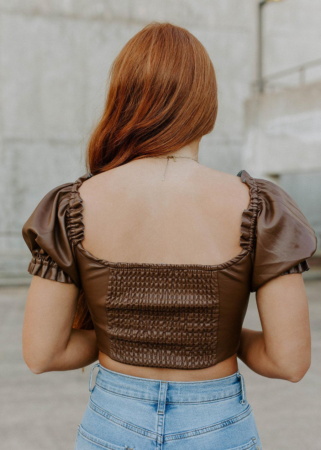 brown leather top