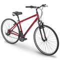 700c Royce Union RMY Mens 21-Speed Hybrid Comfort Bike, 17" Aluminum Frame, Metallic Red