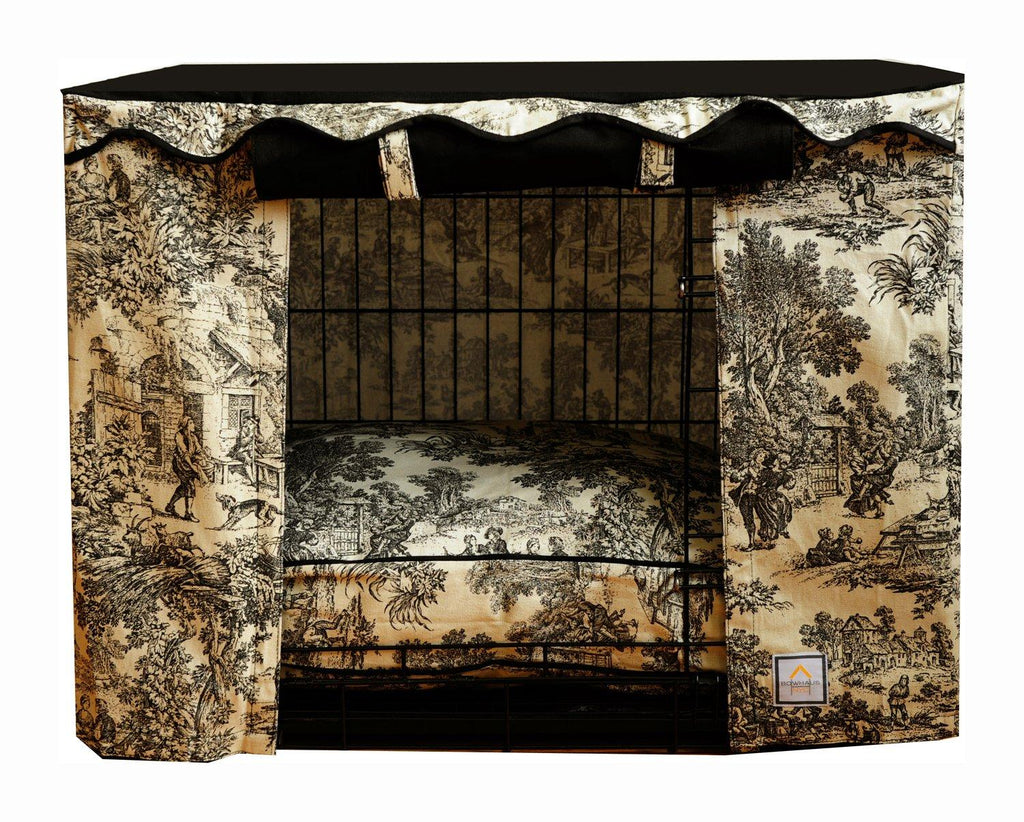 BowhausDog Crate Cover in Toile