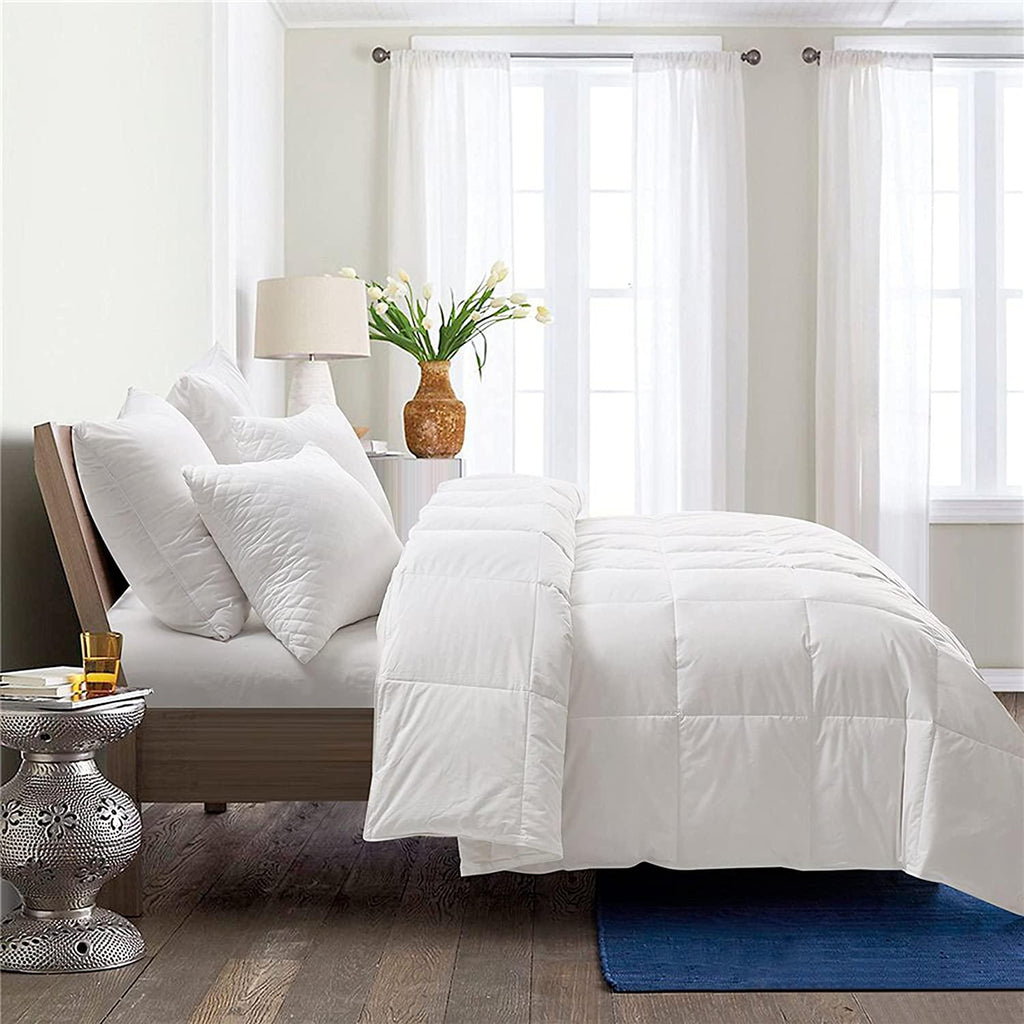 Delara 3IN1 Down Alternative Lightweight Duvet Insert Detachable 300TC Organic Cotton Cover 8 Corner Tabs Baffle Box Construction Comforter, 350GSM+350GSM,700GSM