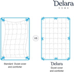 Delara 3IN1 Down Alternative Lightweight Duvet Insert Detachable 300TC Organic Cotton Cover 8 Corner Tabs Baffle Box Construction Comforter, 350GSM+350GSM,700GSM