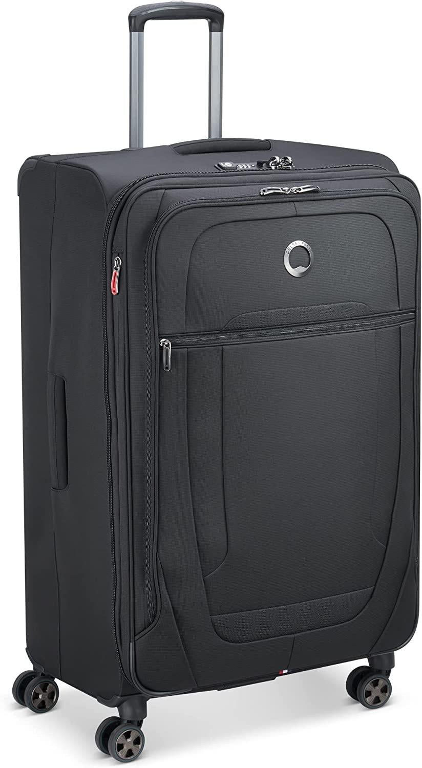 Helium DLX Softside Expandable Luggage with Spinner Wheels, Black, Checked-Large 29 Inch