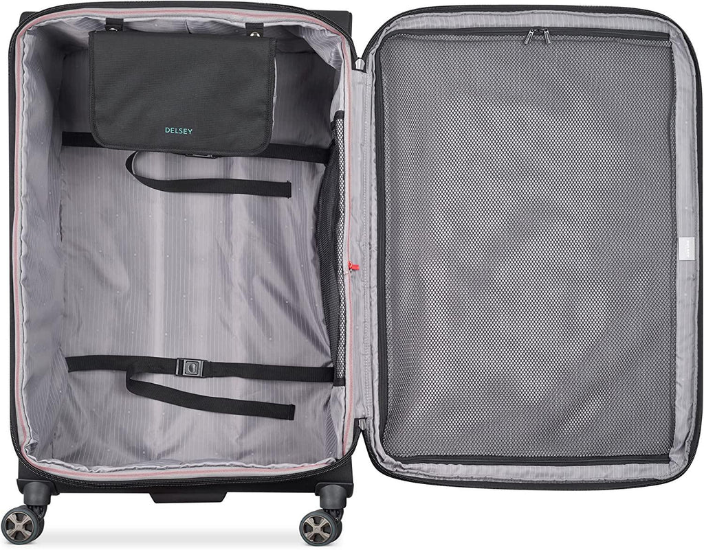 Helium DLX Softside Expandable Luggage with Spinner Wheels, Black, Checked-Large 29 Inch