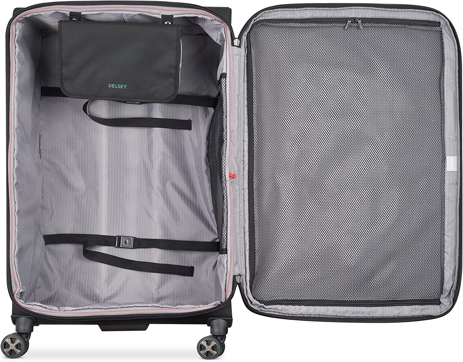Helium DLX Softside Expandable Luggage with Spinner Wheels, Black, Checked-Large 29 Inch