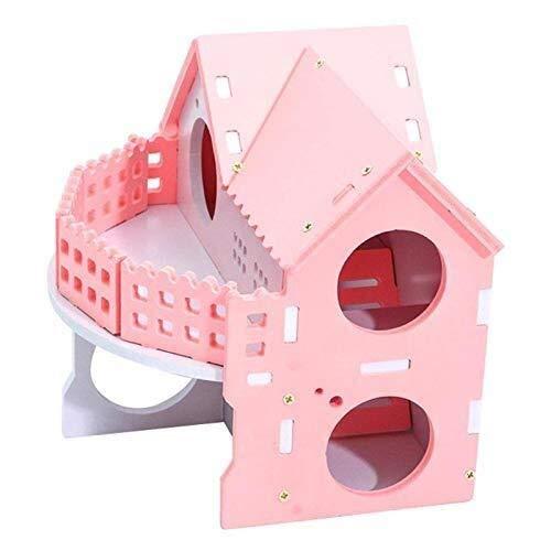 TONGZHENGTAI Pet Supplies Hamster Hut CottaPet Supplieshousespet Cottagehouse Layerskateboard Spinning Wheel Hamster Gerbil Mouse Small Pet CaHouse Size:17 X 15 X 15.5 cm