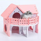 TONGZHENGTAI Pet Supplies Hamster Hut CottaPet Supplieshousespet Cottagehouse Layerskateboard Spinning Wheel Hamster Gerbil Mouse Small Pet CaHouse Size:17 X 15 X 15.5 cm