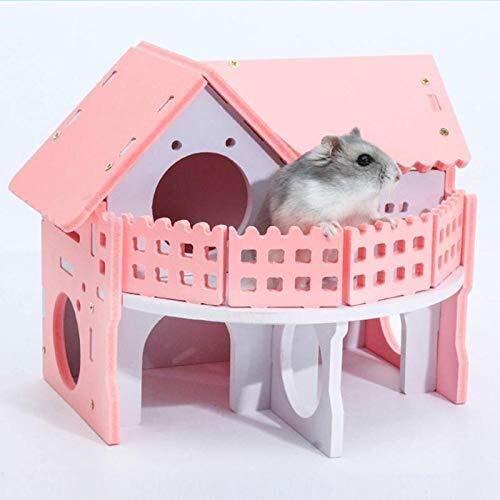 TONGZHENGTAI Pet Supplies Hamster Hut CottaPet Supplieshousespet Cottagehouse Layerskateboard Spinning Wheel Hamster Gerbil Mouse Small Pet CaHouse Size:17 X 15 X 15.5 cm