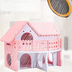 TONGZHENGTAI Pet Supplies Hamster Hut CottaPet Supplieshousespet Cottagehouse Layerskateboard Spinning Wheel Hamster Gerbil Mouse Small Pet CaHouse Size:17 X 15 X 15.5 cm