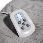 Queen Size Microlight Electric Heated Blanket with Dual Controllers, Gray