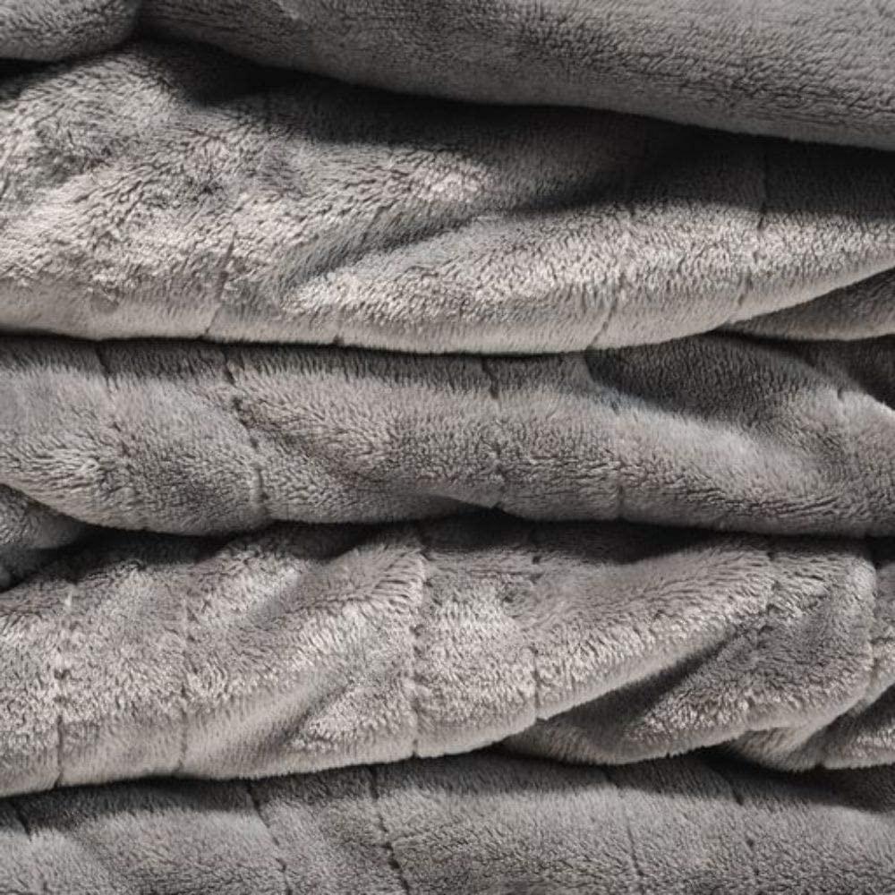 Queen Size Microlight Electric Heated Blanket with Dual Controllers, Gray